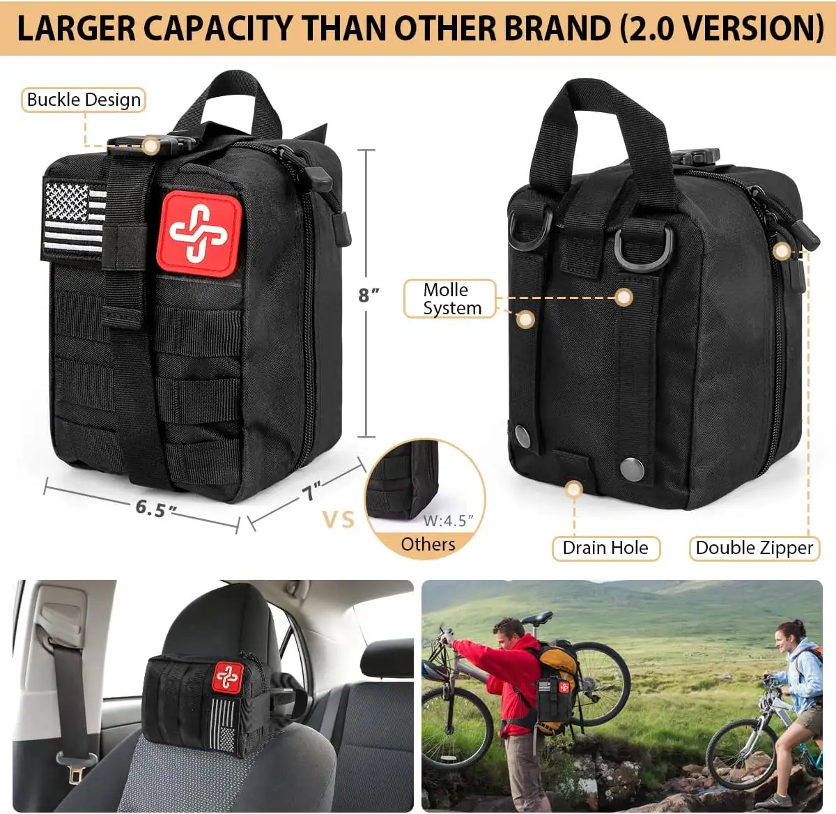 HIHEGD Survival Kit, 250Pcs Survival Gear First Aid Kit - 714lxw7hovl._ac_sl1200_